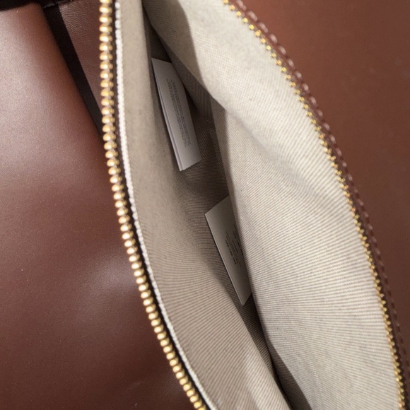 Coach Large Kisslock Frame Bag Designer Crossbody Brass/Brown w/Scratch - Picture 5 of 16